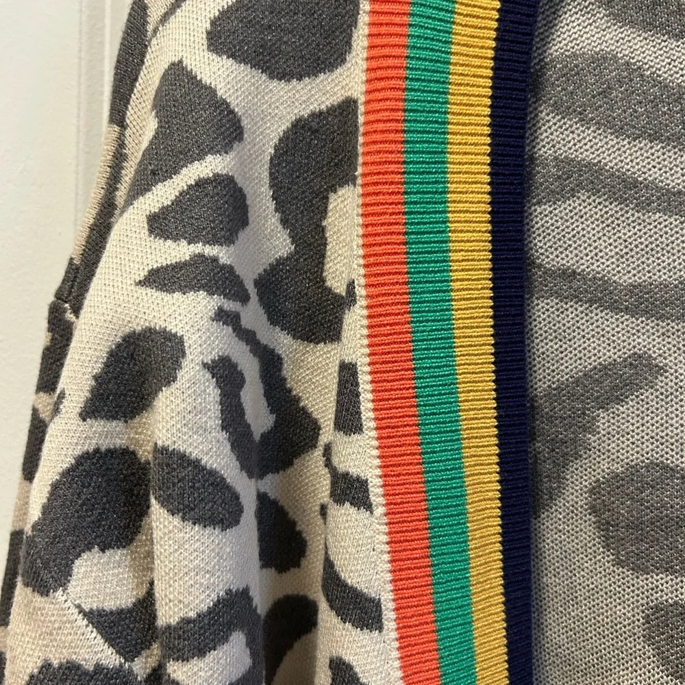 THML animal print sweater with rainbow trim - Picture 2 of 4